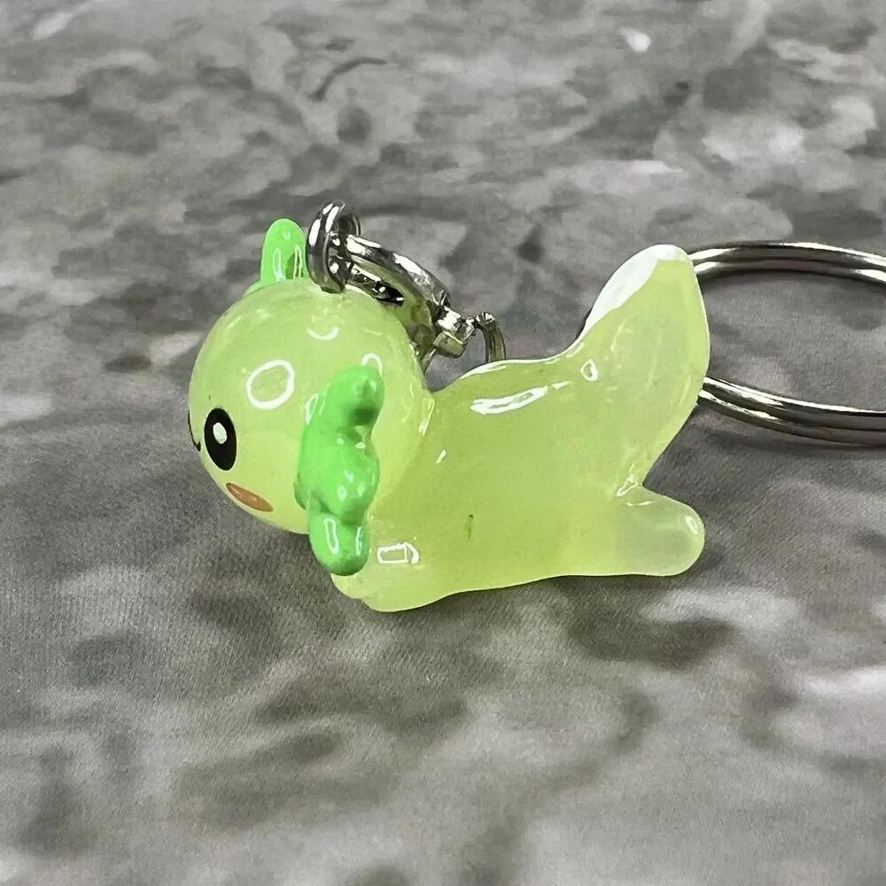 Cute Green Axolotl Keychain Kawaii Salamander Bag Charm Desk Pet Keyring 1